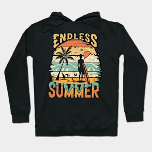 Endless Summer Surfing Vintage Retro Hoodie